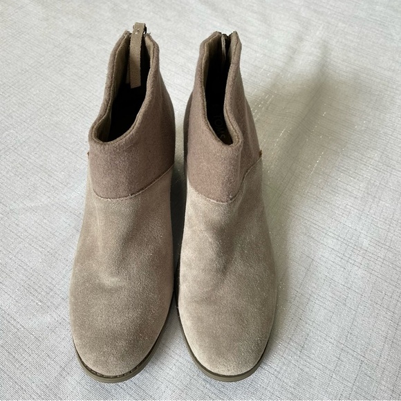 TOMS LACY BOOTIE Leather Wool Women’s Size 8 Casual Neutral Fall Winter - Picture 2 of 9